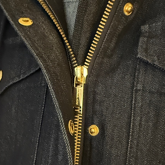 Michael Kors Blue Denim Unlined Parka with removable Fur Hood - Picture 4 of 8